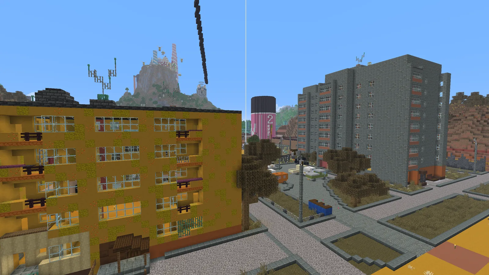 Нью-Джейсико в месе: жилые дома и дом Джея · MineShield Wiki